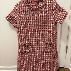 Tuckernuck Red and White Tweed Midi Dress